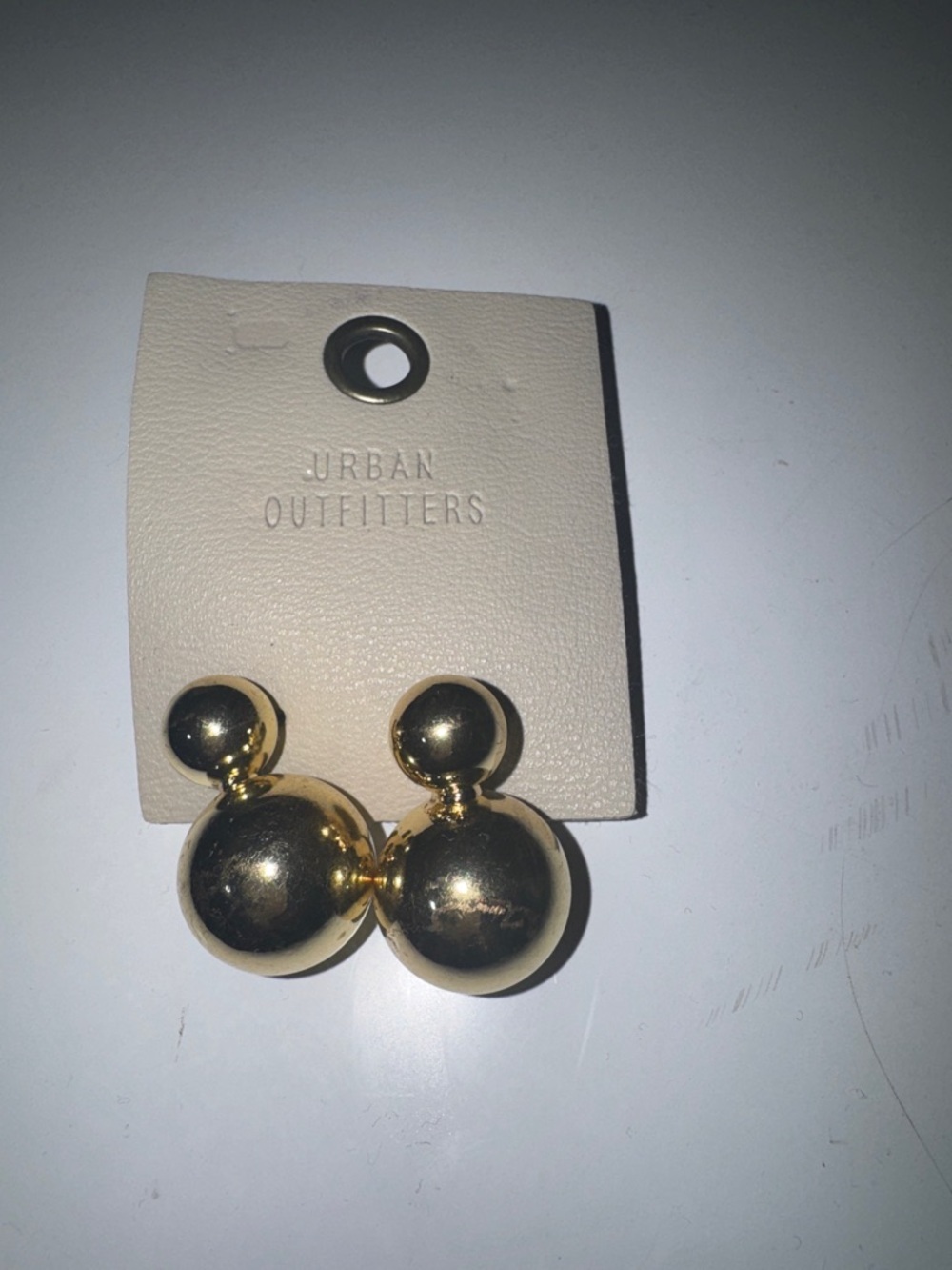 Urban Outfitters Gold Double Sphere Stud Earrings
